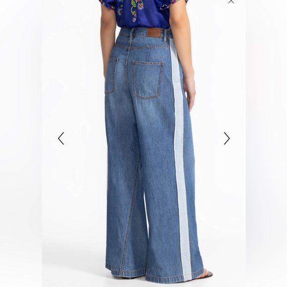 Johnny Was - The Blanket Stitch Wide Leg Jean, NWT, Size 32 - Picture 4 of 7